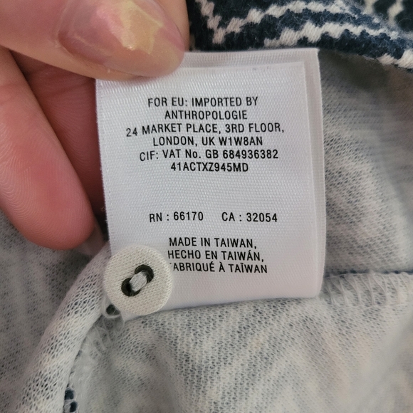 Anthropologie Matilde‎ Dress Navy & White Criss Cross Open Back Fit & Flare Sz 2 - Picture 8 of 12